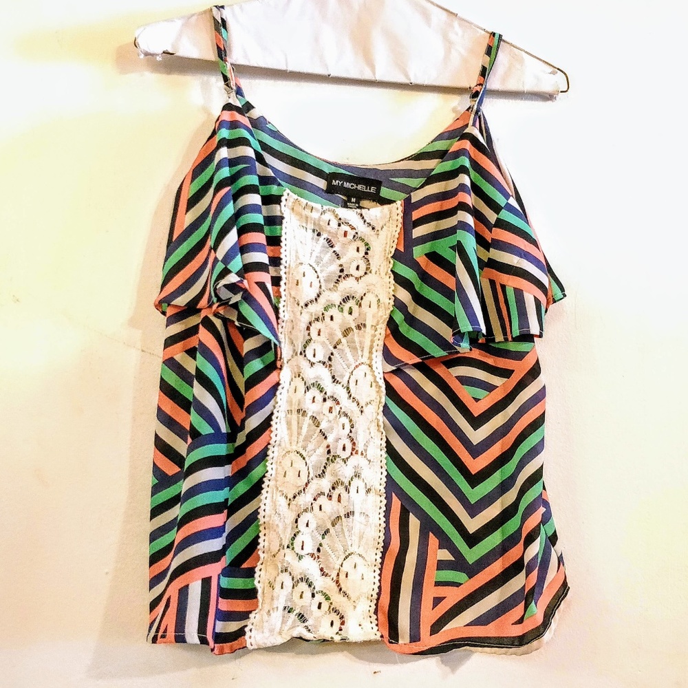 My Michelle Junior's Stripes Lace Top M
